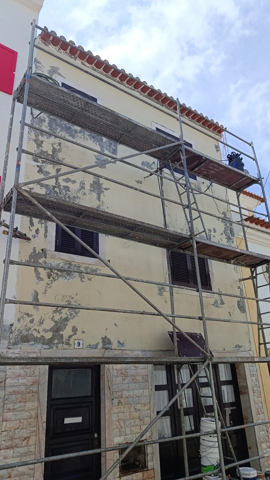 Capoto — preparação da fachada
